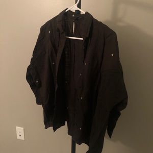 Zara khaki button up with stars